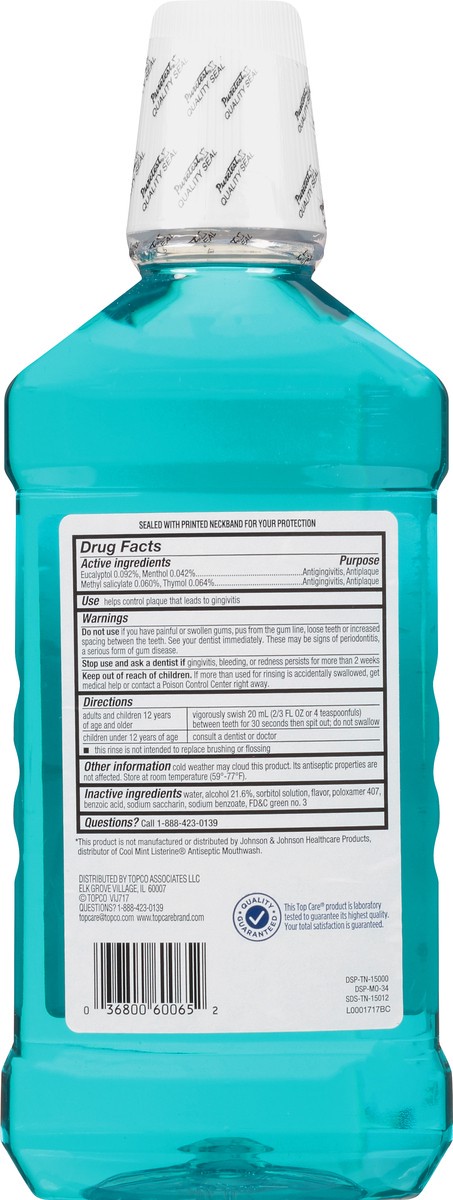 slide 9 of 12, TopCare Antiseptic Mouth Rinse Blue, 33.8 oz