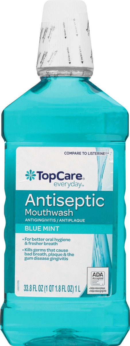 slide 3 of 12, TopCare Antiseptic Mouth Rinse Blue, 33.8 oz