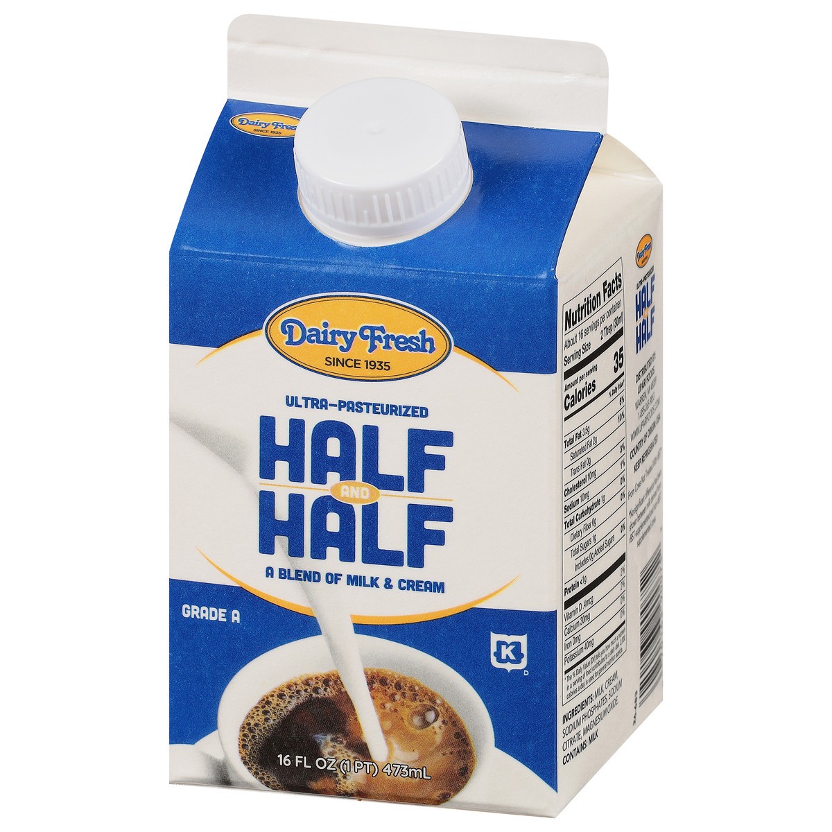 slide 3 of 9, Dairy Fresh Half &Half, 16 oz
