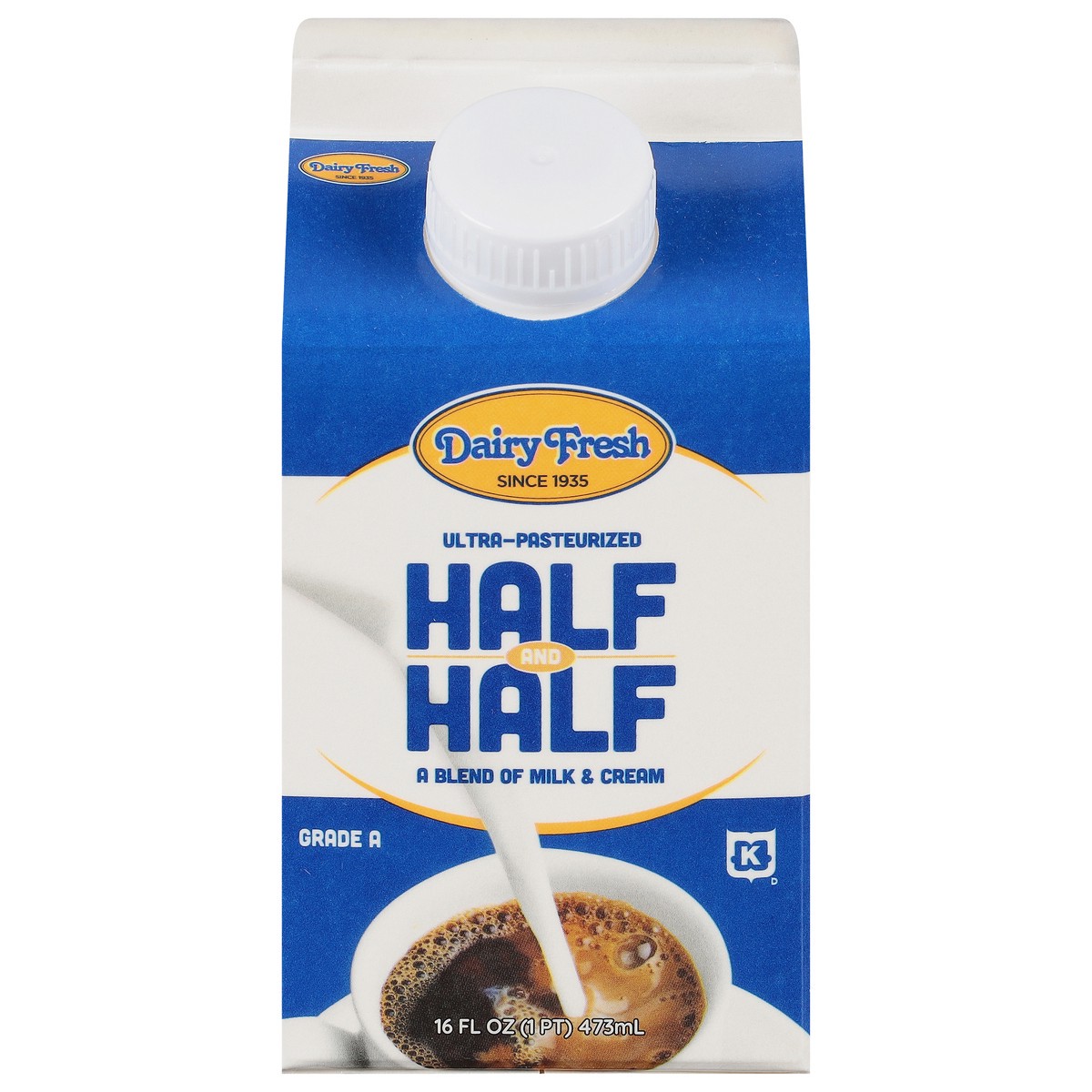 slide 1 of 9, Dairy Fresh Half &Half, 16 oz