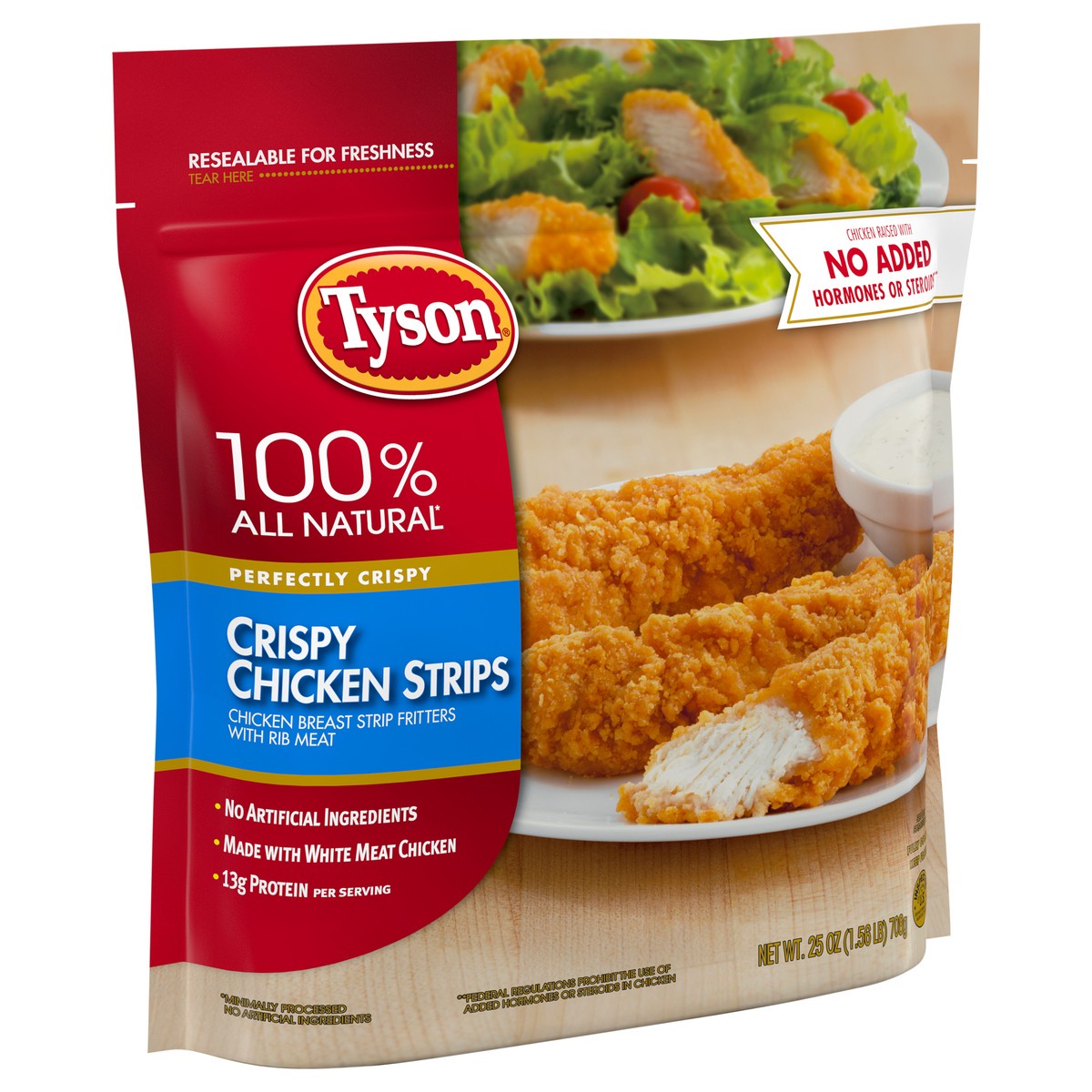 slide 2 of 6, Tyson Fully Cooked Crispy Chicken Strips, 25 oz. (Frozen), 25 oz