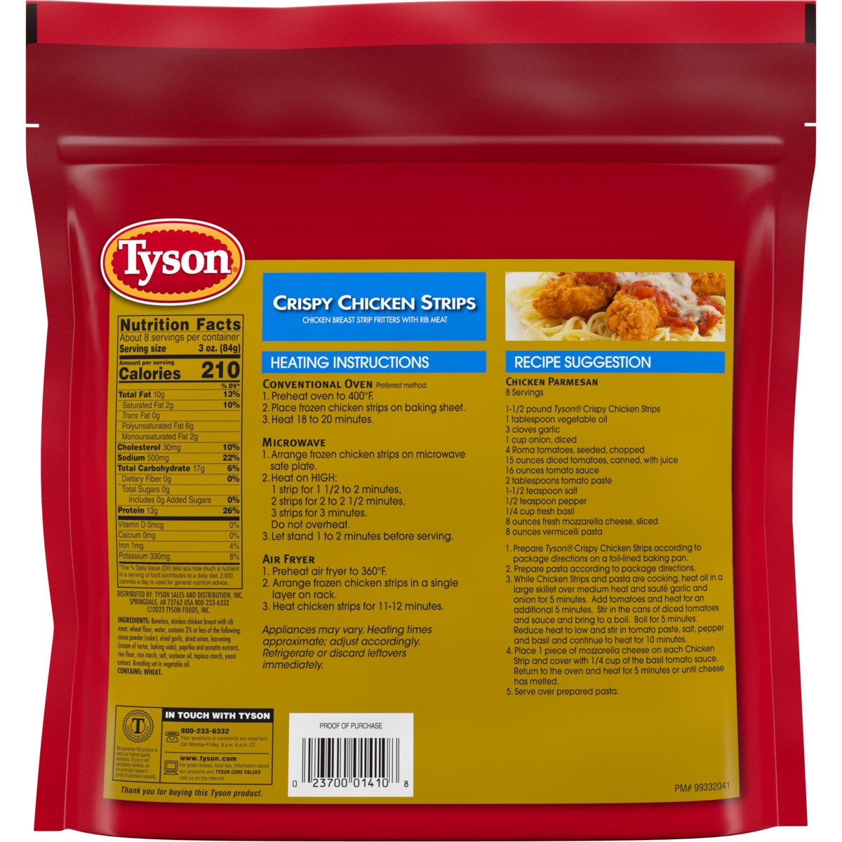 slide 5 of 6, Tyson Fully Cooked Crispy Chicken Strips, 25 oz. (Frozen), 25 oz