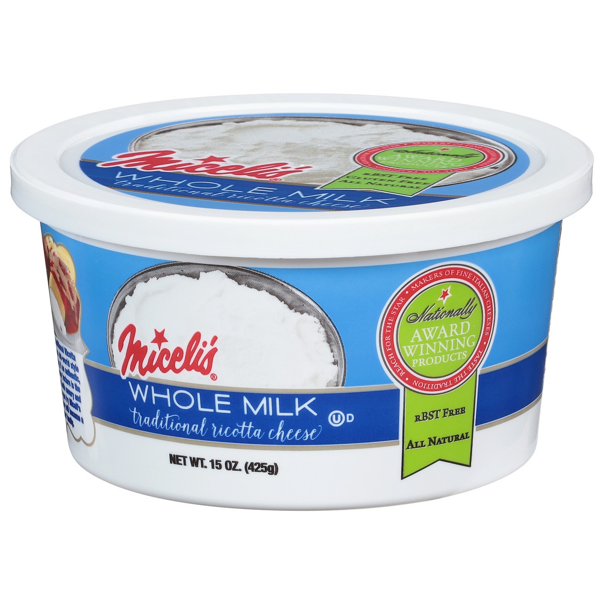 slide 2 of 4, Miceli's Traditional Whole Milk Ricotta Cheese 15 oz, 15 oz