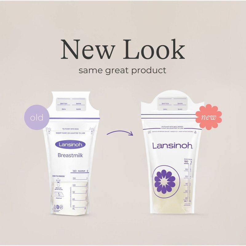 slide 2 of 10, Lansinoh Breast Milk Storage Bags, Fast Freeze & Thaw Breast Milk Bags for Baby Bottle Feeding - 50ct/6oz, 50 ct, 6 oz
