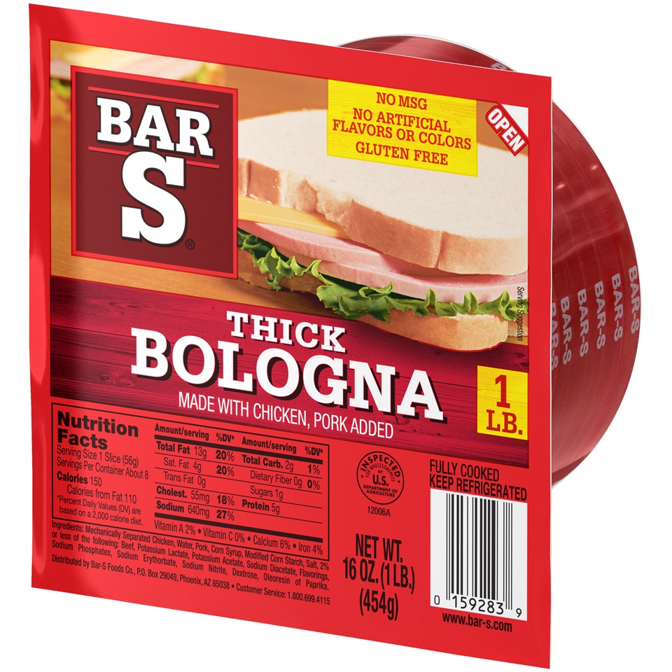 slide 5 of 7, Bar-S Thick Bologna, 16 oz