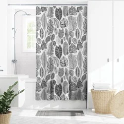 Zenna Home Etched Leaves PEVA Shower Curtain 1 ea