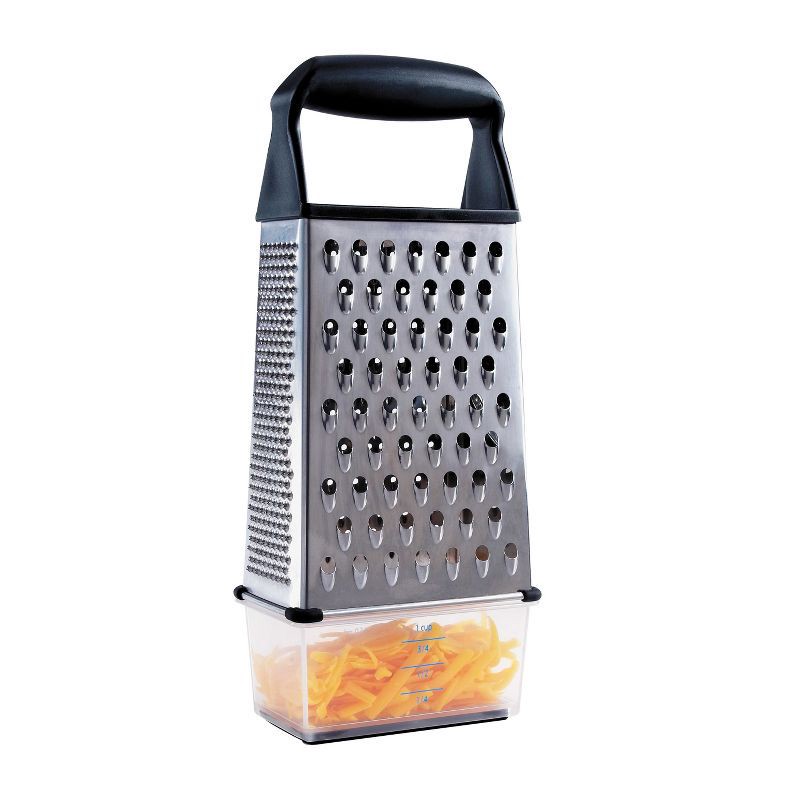 slide 3 of 6, OXO Softworks Box Grater: Stainless Steel Cheese Shredder with Soft-Grip Handle & Storage Box, Dishwasher-Safe, 1 ct