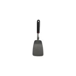 OXO Large Silicone Flexible Turner: Black Cooking Spatula, Dishwasher-Safe, Stainless Steel Handle, 13.3" Length
