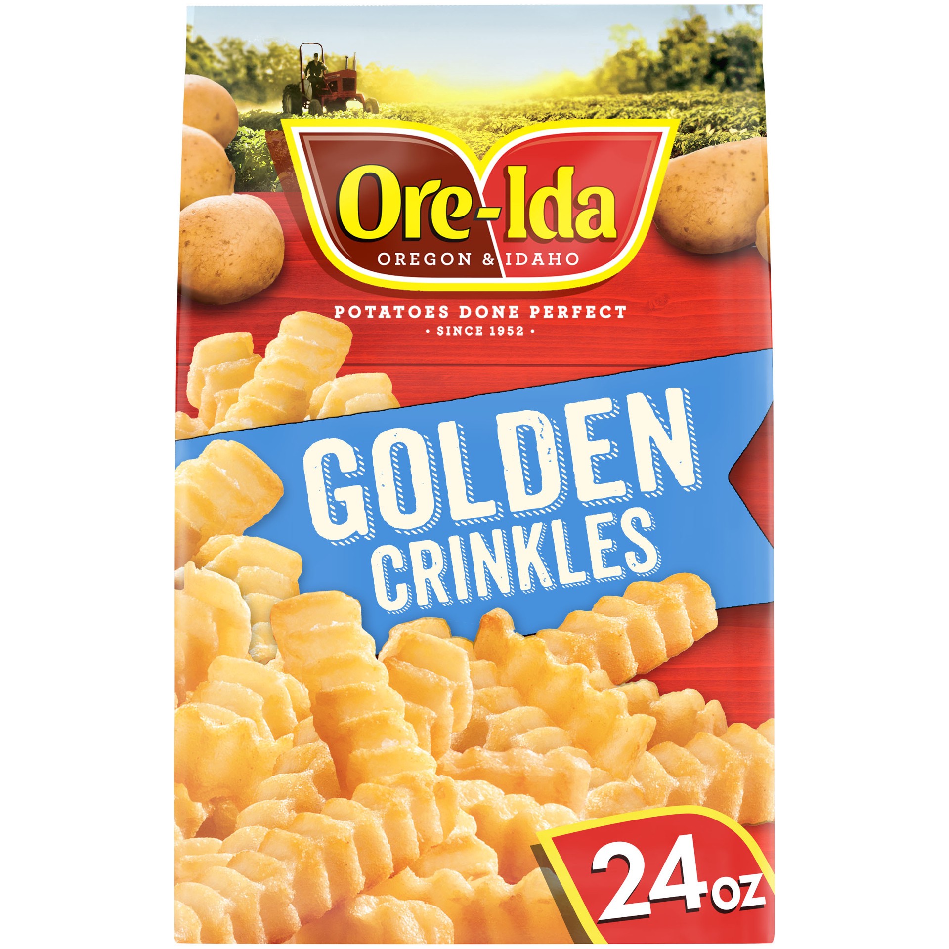 slide 1 of 5, Ore-Ida Golden Crinkles French Fries Fried Frozen Potatoes, 24 oz Bag, 24 oz