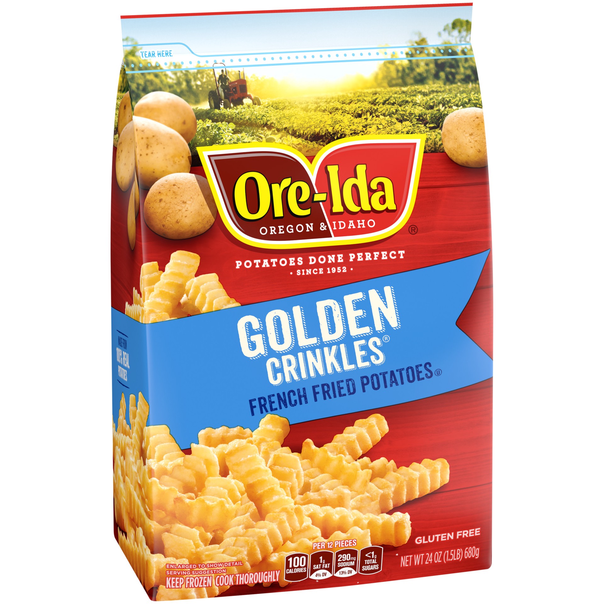 slide 4 of 5, Ore-Ida Golden Crinkles French Fries Fried Frozen Potatoes, 24 oz Bag, 24 oz