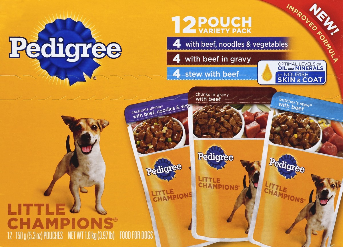 slide 4 of 4, Pedigree Little Champions Dog Food, Beef Variety, 12 ct; 5.3 oz