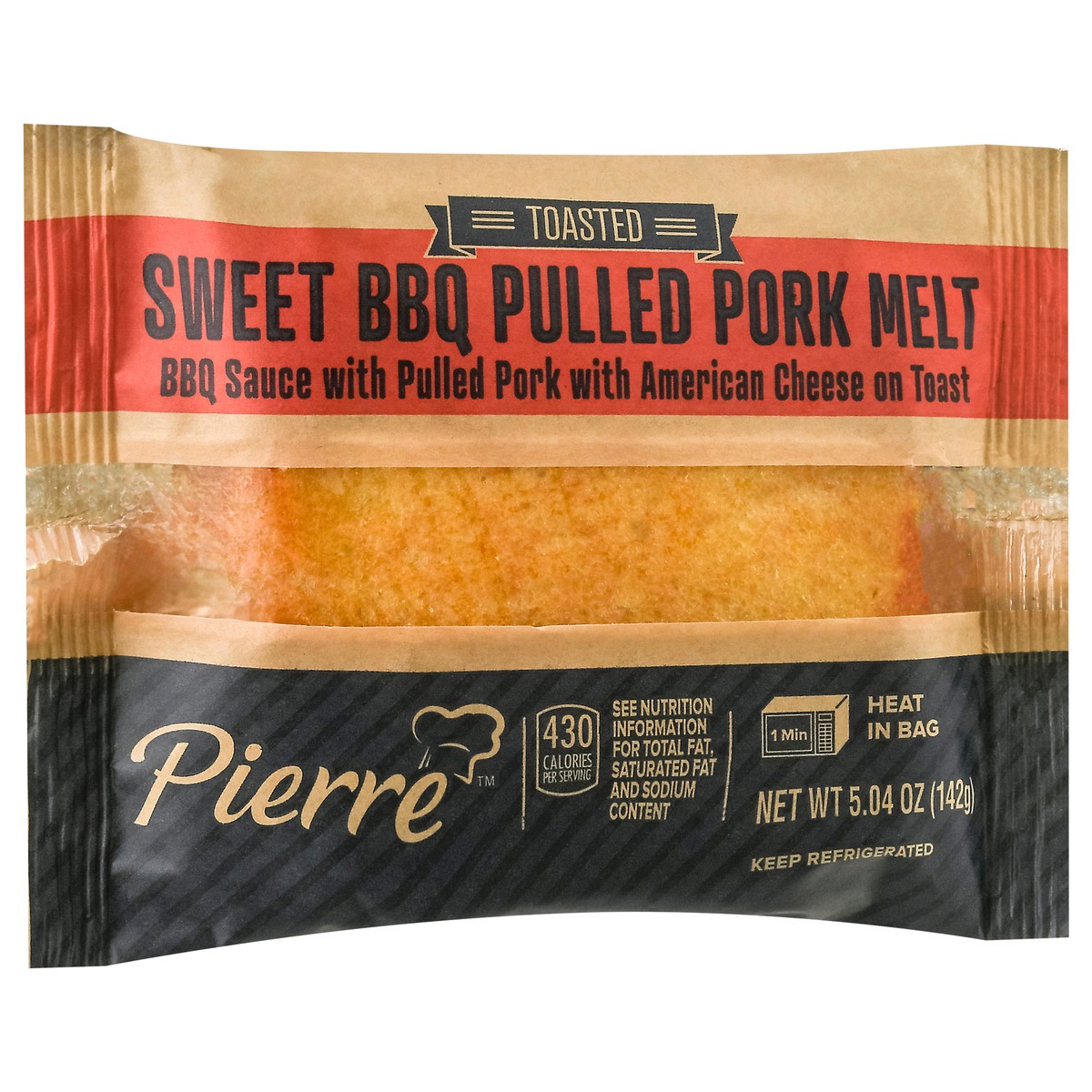 slide 8 of 14, Pierre Toasted Sweet BBQ Pulled Pork Melt Sandwich 5.04 oz, 5.04 oz