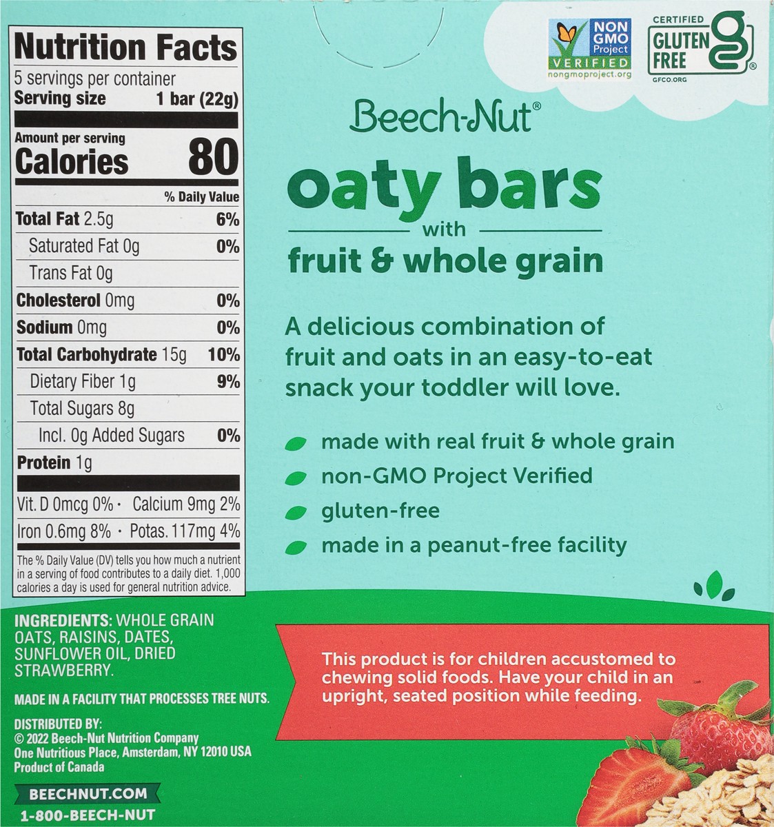 slide 9 of 13, Beech-Nut Strawberry Oaty Bars with Fruit & Whole Grain 5 – 0.78 oz Bars, 3.9 oz