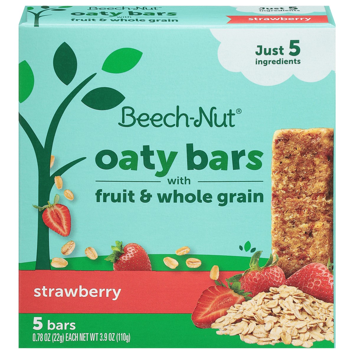 slide 4 of 13, Beech-Nut Strawberry Oaty Bars with Fruit & Whole Grain 5 – 0.78 oz Bars, 3.9 oz