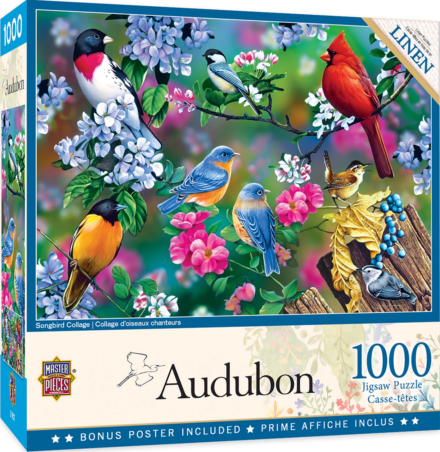 slide 4 of 6, Masterpieces Audubon - Songbird Collage 1000 Piece Puzzle, 1 ct