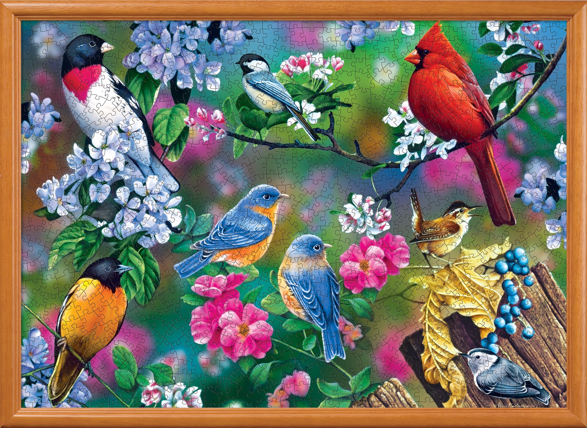 slide 3 of 6, Masterpieces Audubon - Songbird Collage 1000 Piece Puzzle, 1 ct