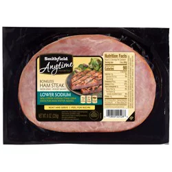 Smithfield Anytime Favorites Lower Sodium Boneless Ham Steak 8 oz
