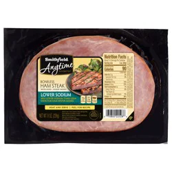Smithfield Anytime Favorites Lower Sodium Boneless Ham Steak 8 oz