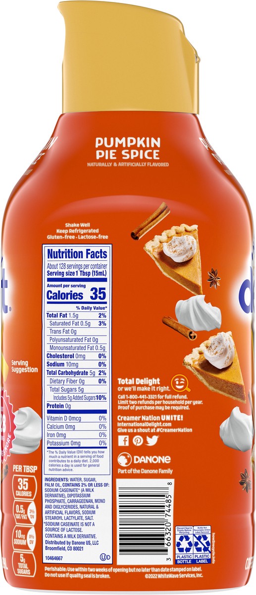 slide 5 of 9, International Delight Pumpkin Pie Spice Coffee Creamer\, 64 oz., 64 fl oz