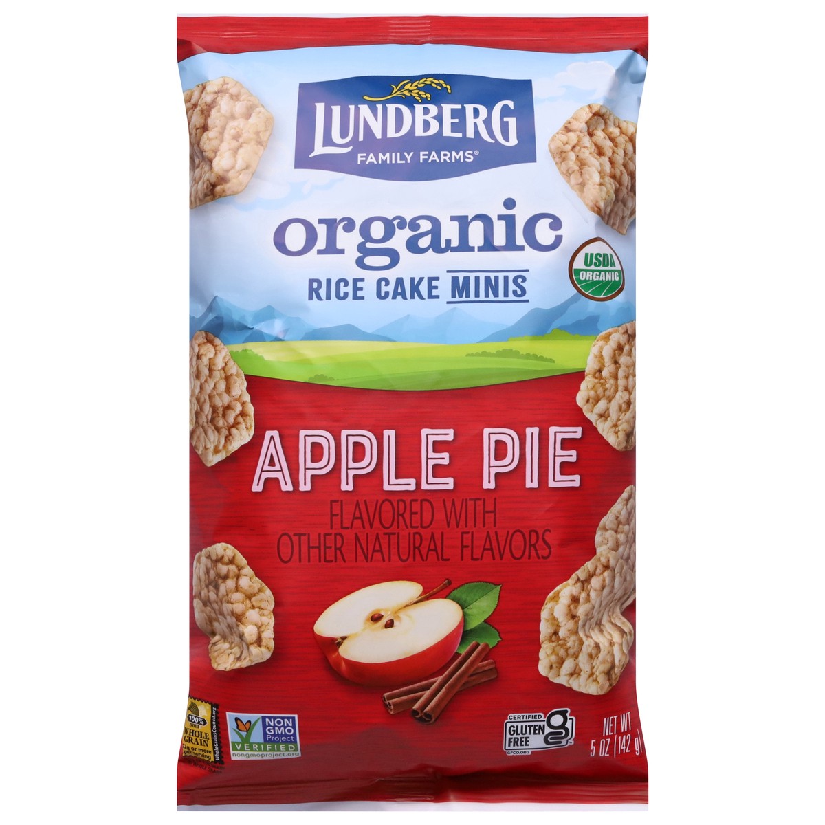 slide 1 of 12, Lundberg Minis Organic Apple Pie Rice Cake 5 oz, 5 oz