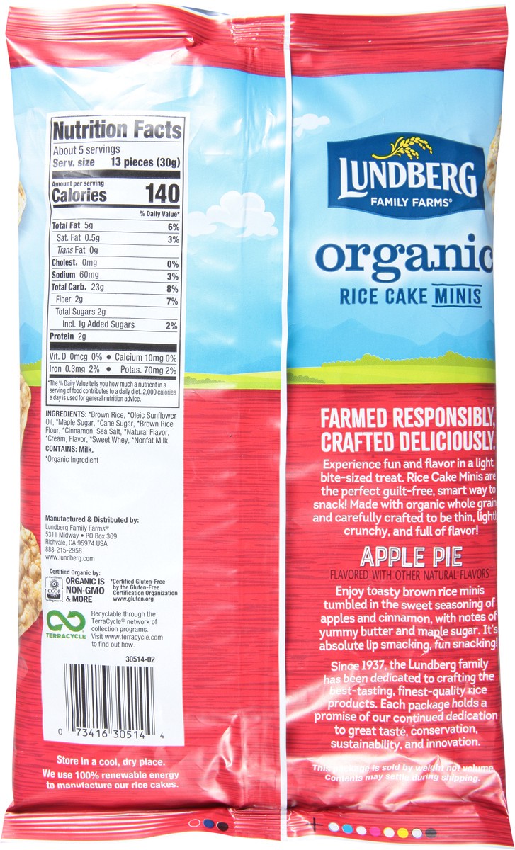 slide 9 of 12, Lundberg Minis Organic Apple Pie Rice Cake 5 oz, 5 oz