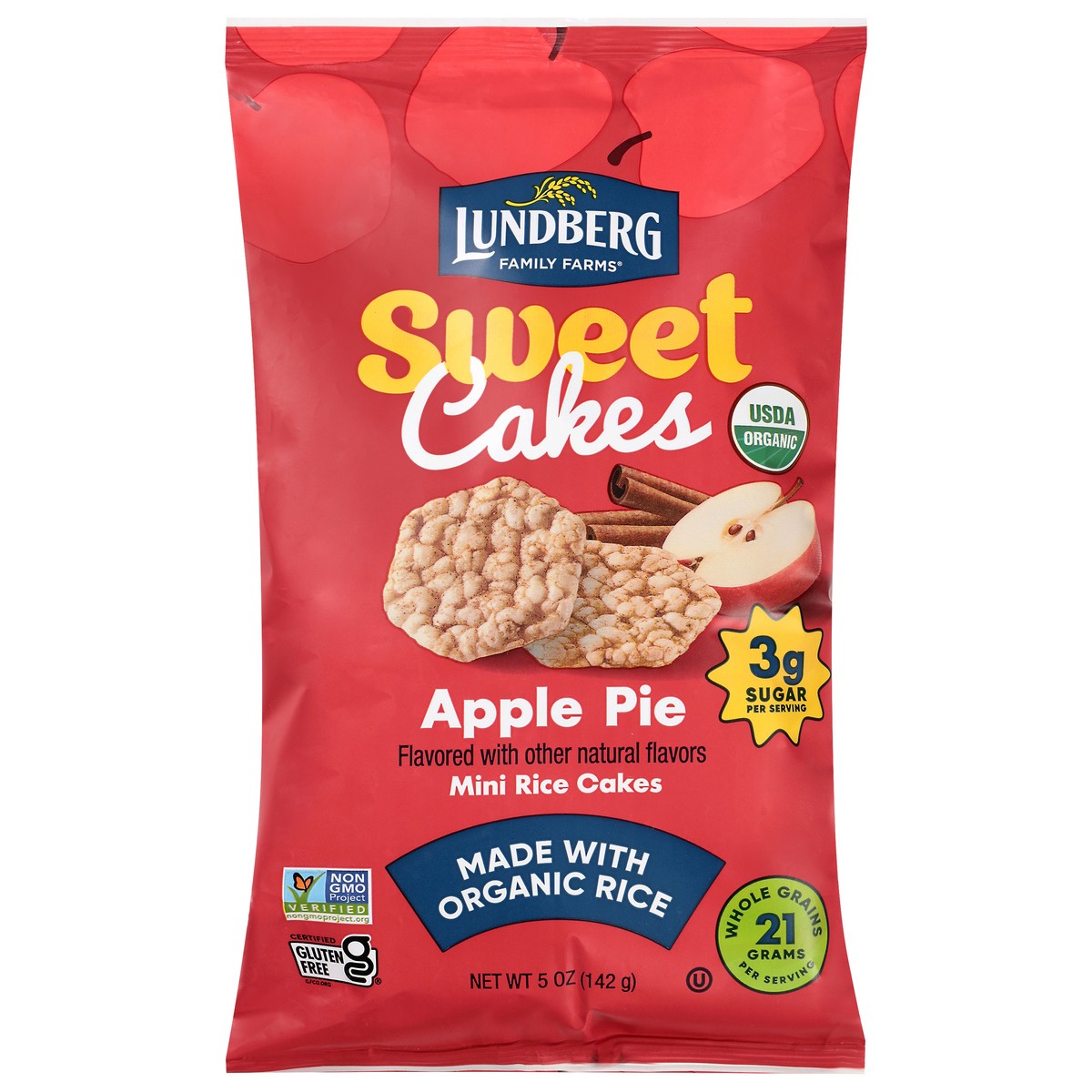 slide 1 of 12, Lundberg Family Farms Organic Apple Pie Minis Rice Cake 5 oz, 5 oz