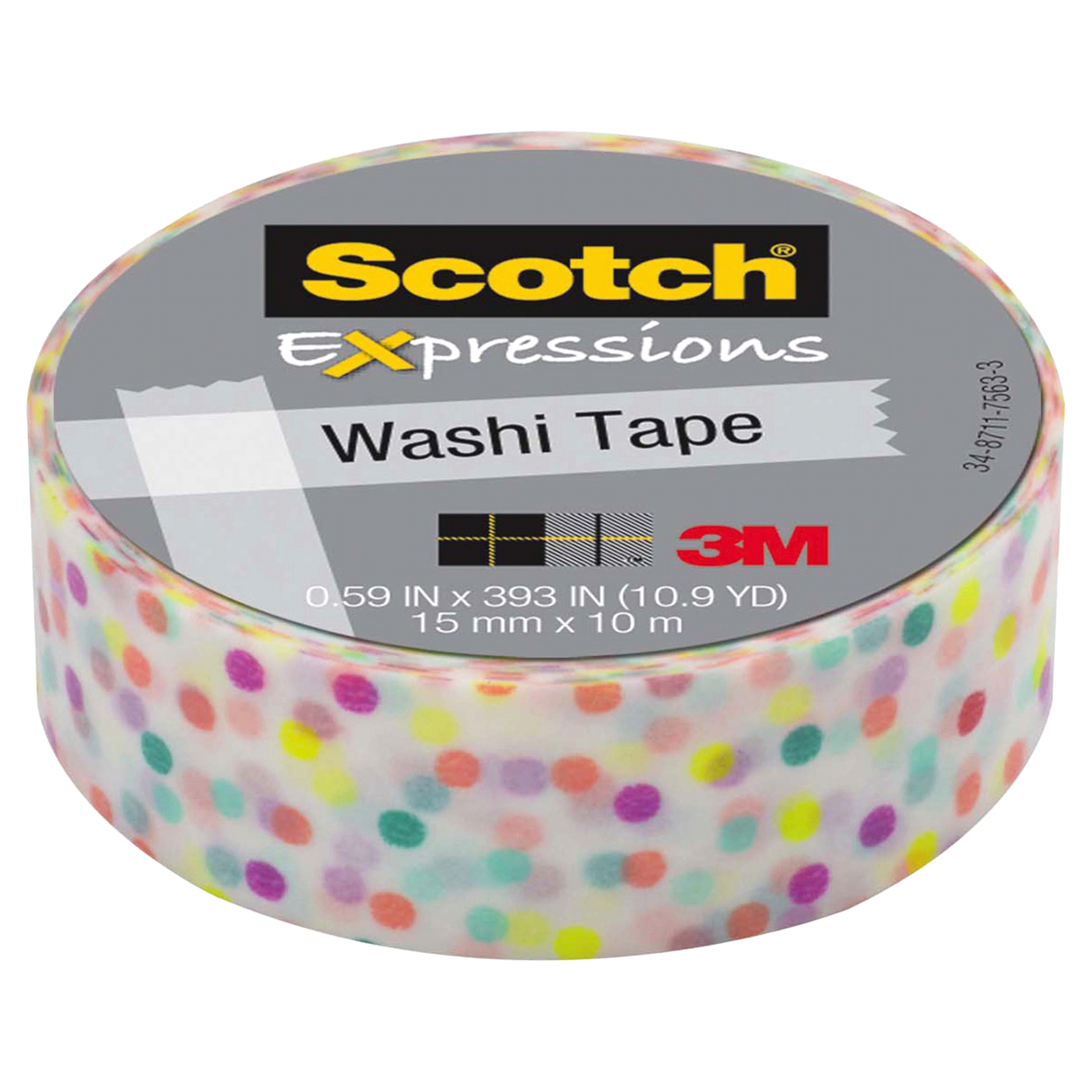 slide 1 of 4, Scotch Expressions Washi Tape, Fun Dots, 0.59 in x 393 in 