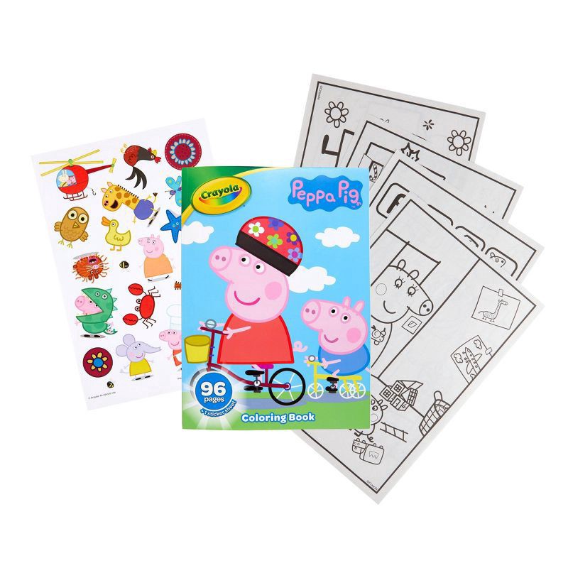 slide 2 of 5, Crayola 96pg Peppa Pig Coloring Book with Sticker Sheet, 1 ct