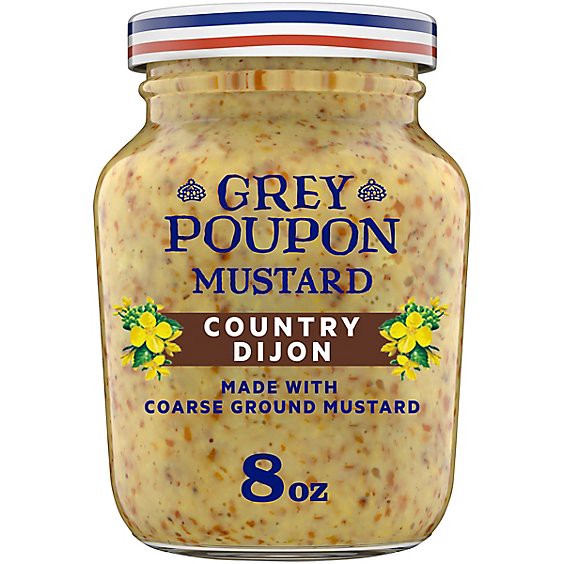 slide 1 of 8, Grey Pouponry Dijon Coarse Ground Mustard - 8 Oz, 8 oz