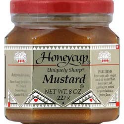 Honey Cup Mustard Uniquely Sharp - 8 Oz