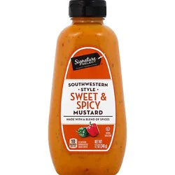 Signature Select Mustard Southwestern Style Sweet & Spicy Bottle - 12 Oz