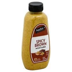 Signature Select Mustard Spicy Brown Bottle - 12 Oz