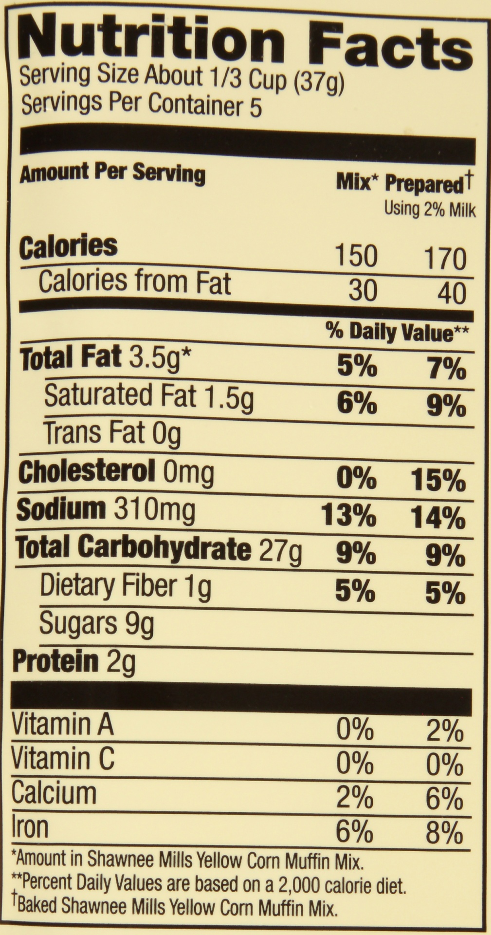 slide 3 of 6, Shawnee Mills Yellow Corn Muffin Mix, 6.5 oz