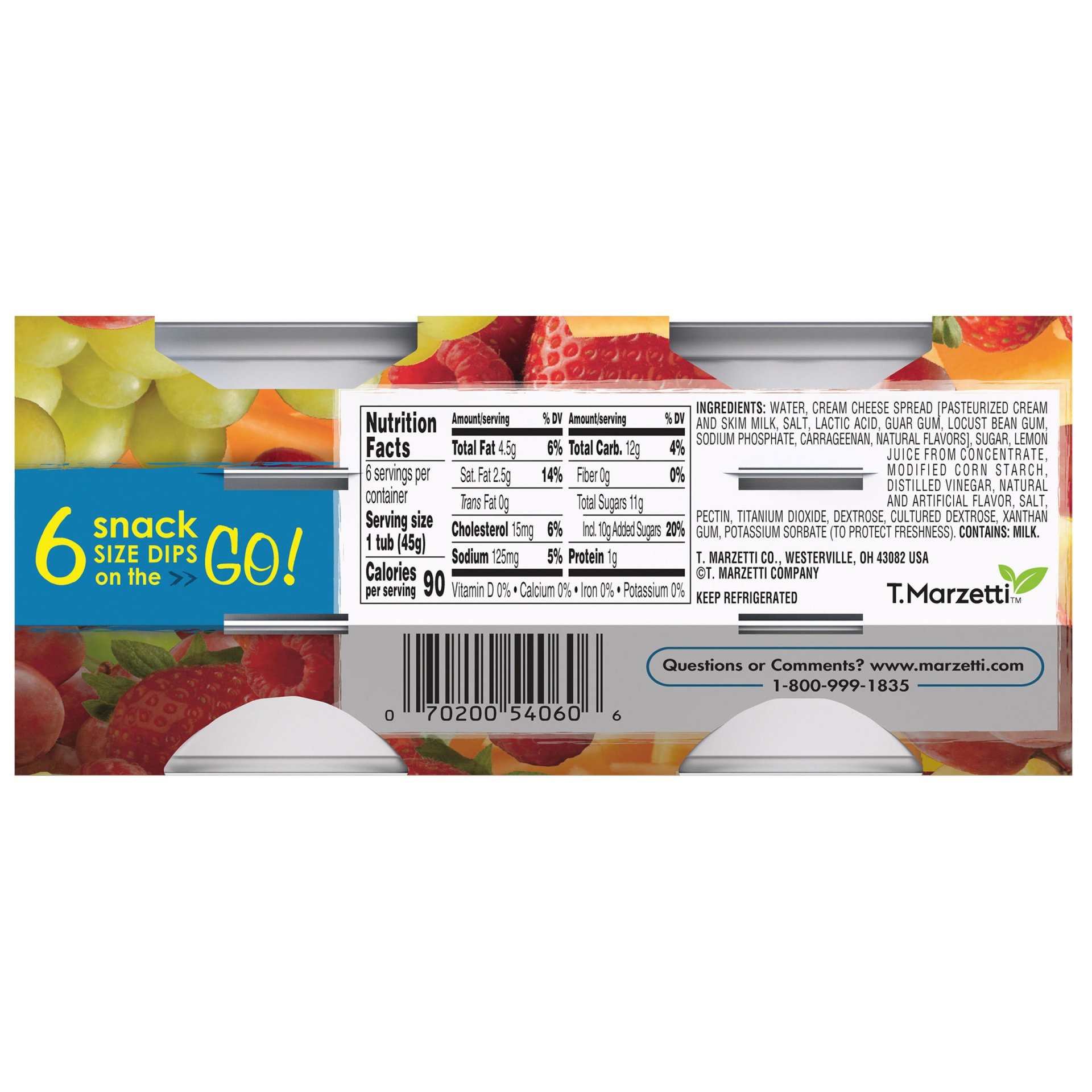 slide 6 of 8, Marzetti Cream Cheese Fruit Dip, 6 ct, 1.5 oz, 6 ct, 1.5 oz; 1.5 oz; 1.5 oz; 1.5 oz; 1.5 oz; 1.5 oz