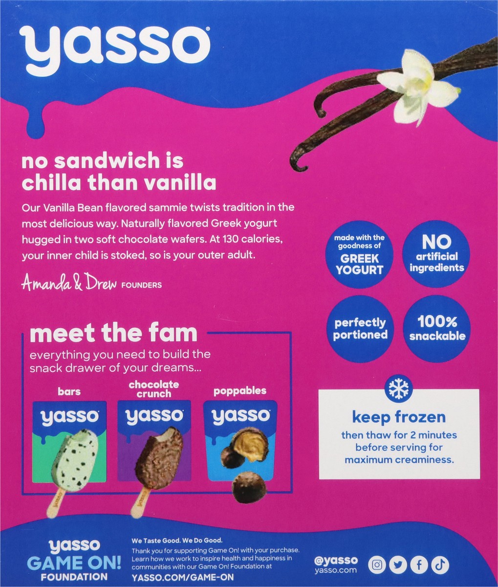 slide 5 of 12, Yasso Greek Yogurt Sandwiches, Vanilla Bean, 3 ct