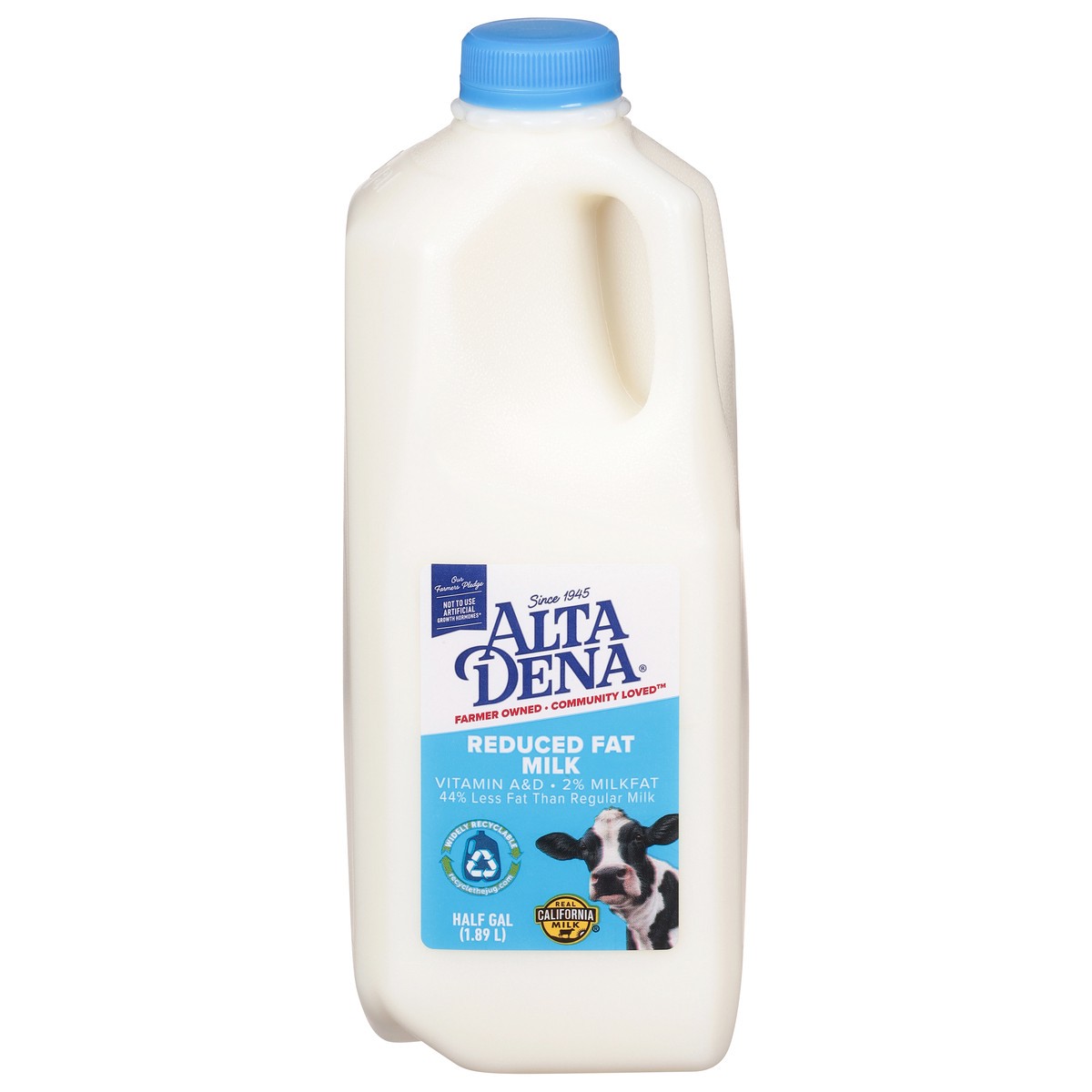 slide 1 of 9, Alta Dena 2% Milk with Vitamin A and Vitamin D, Reduced Fat Milk Half Gallon - 1 Jug, 1/2 gal