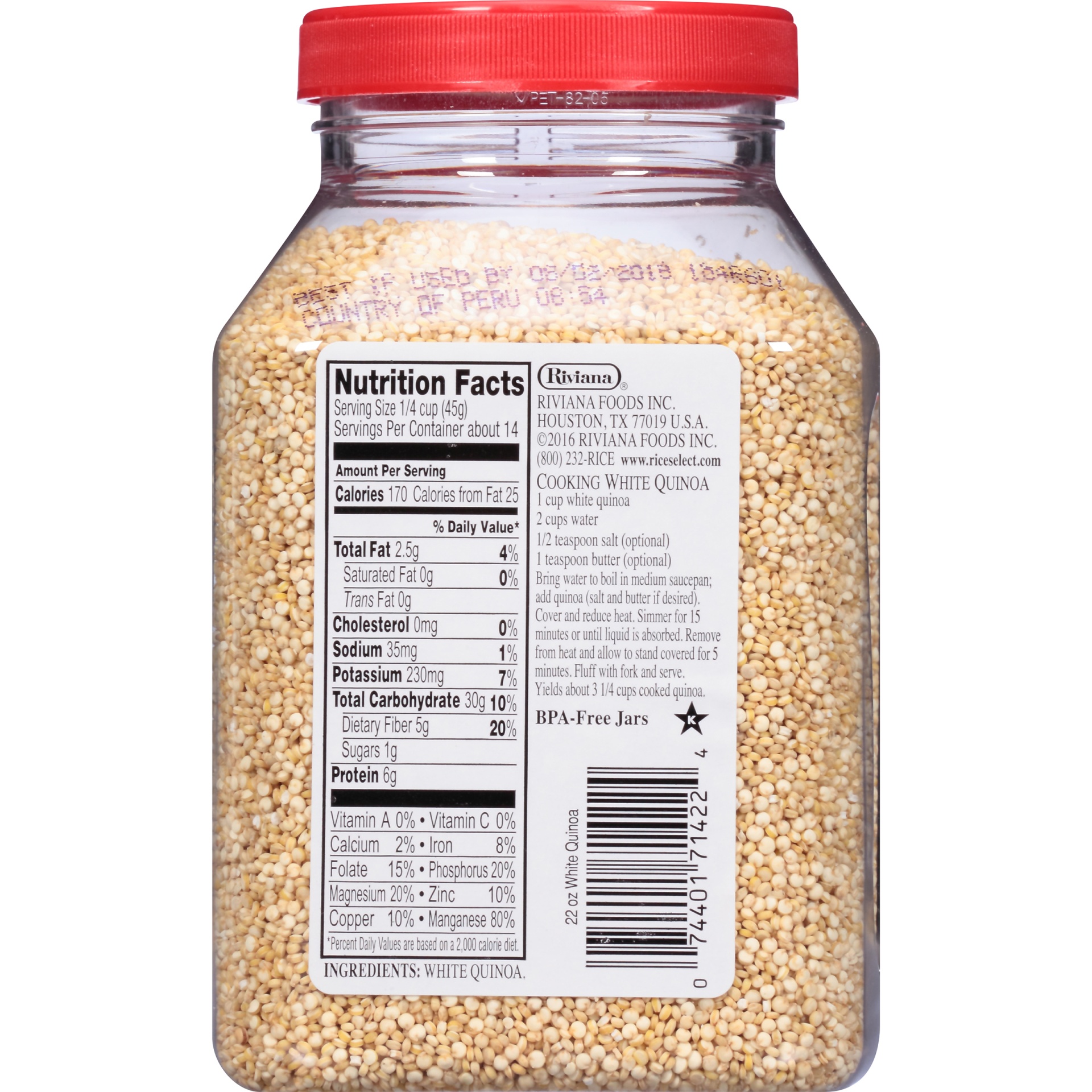 slide 6 of 8, RiceSelect White Quinoa, 22 oz