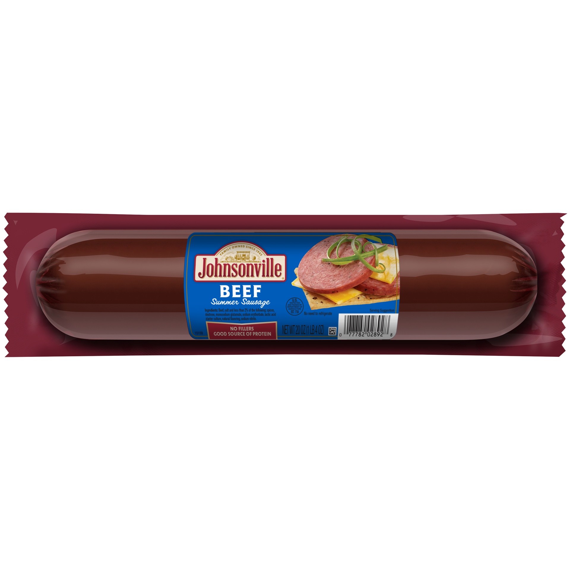 slide 2 of 3, Johnsonville Beef Summer Sausage, 20 oz