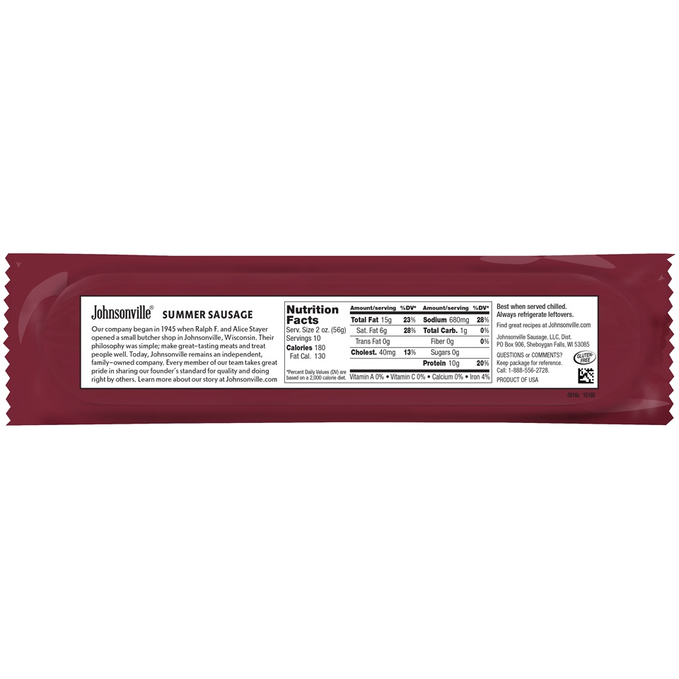 slide 3 of 3, Johnsonville Beef Summer Sausage, 20 oz