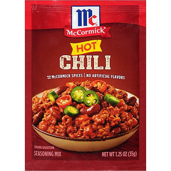 slide 1 of 8, Mccormick Hot Chili Seasoning Mix - 1.25 Oz, 1.25 oz