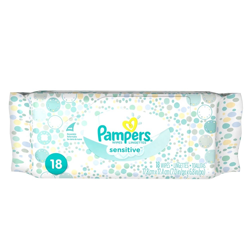 slide 5 of 6, Pampers Baby Wipes Sensitive Perfume Free 18 Count, 18 ct