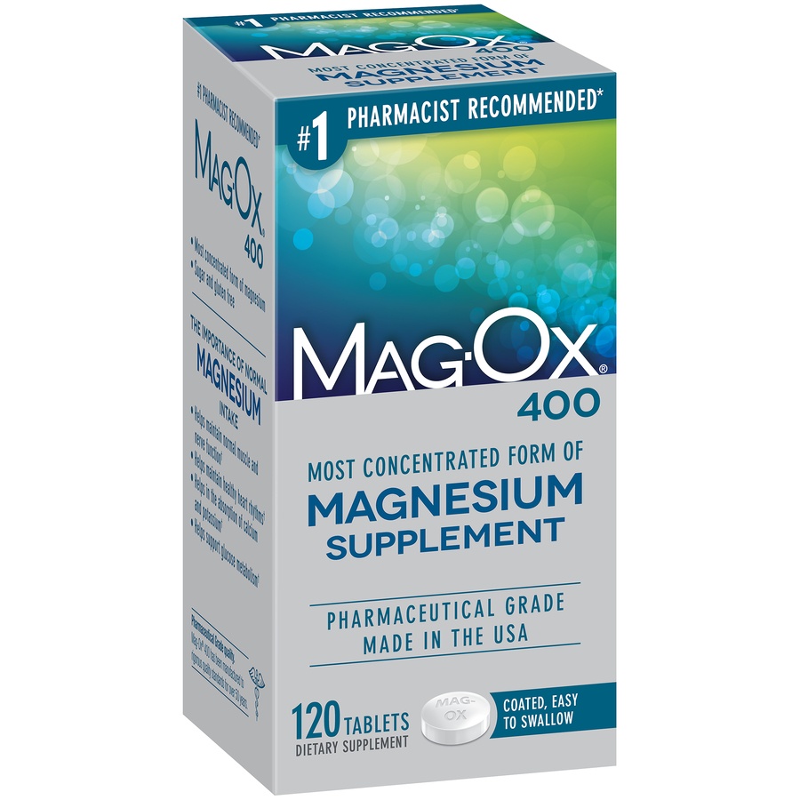 slide 7 of 7, Mag-Ox 400 Magnesium Oxide Dietary Mineral Supplement Tablets 120 Count, 120 ct