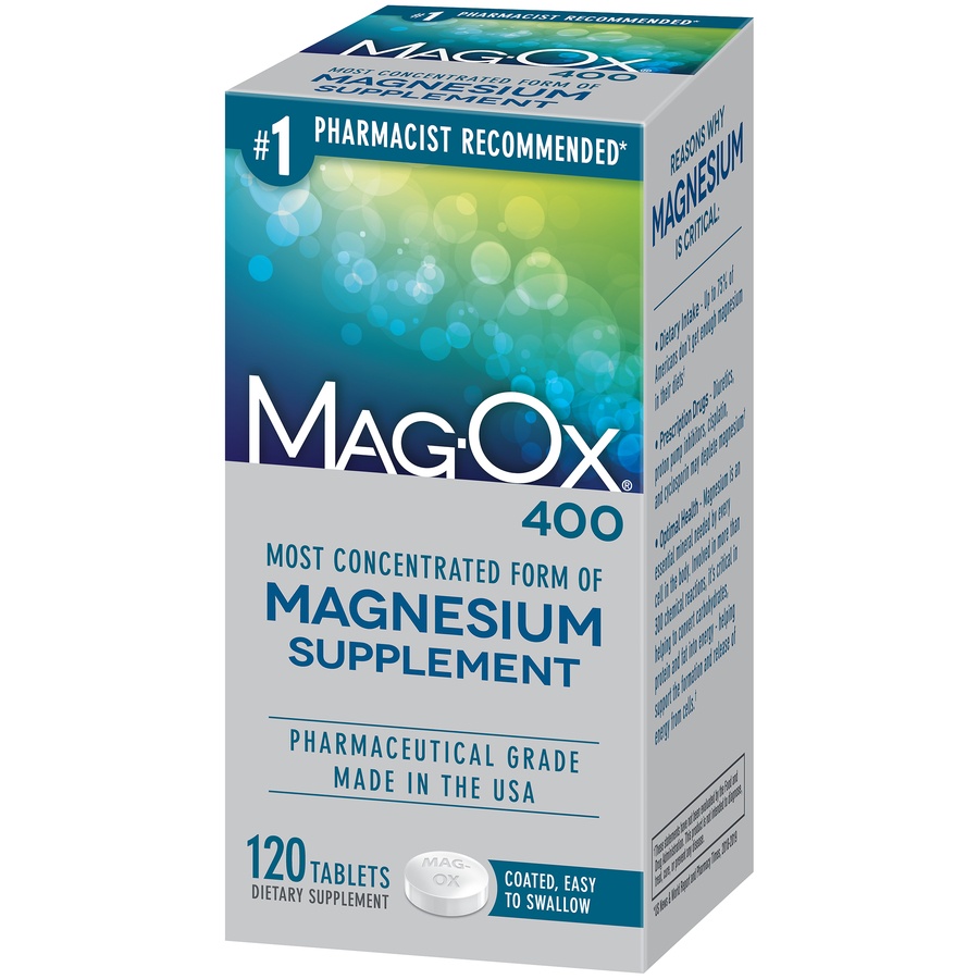 slide 2 of 7, Mag-Ox 400 Magnesium Oxide Dietary Mineral Supplement Tablets 120 Count, 120 ct