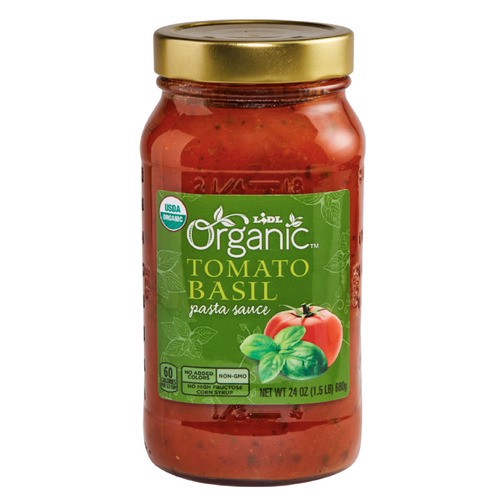 slide 1 of 1, organic pasta sauce, tomato basil, 24 oz