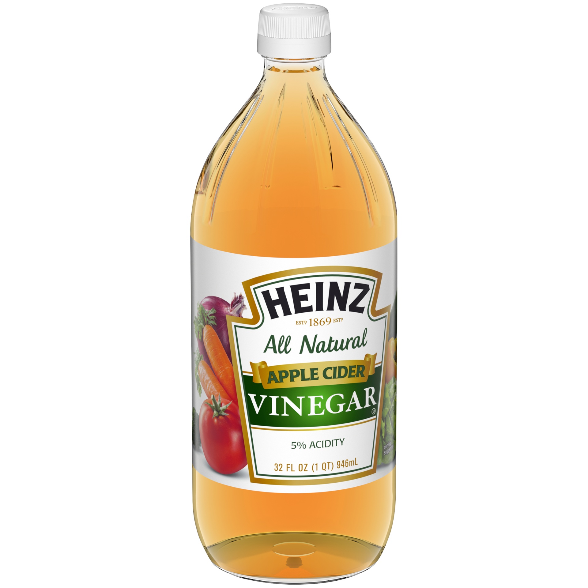 slide 2 of 6, Heinz All Natural Apple Cider Vinegar with 5% Acidity , 32 fl oz Bottle, 