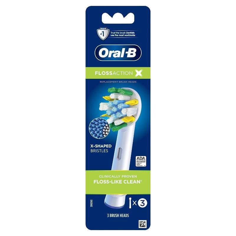 slide 1 of 14, Oral-B FlossAction Electric Toothbrush Replacement Brush Heads - 3ct, 3 ct