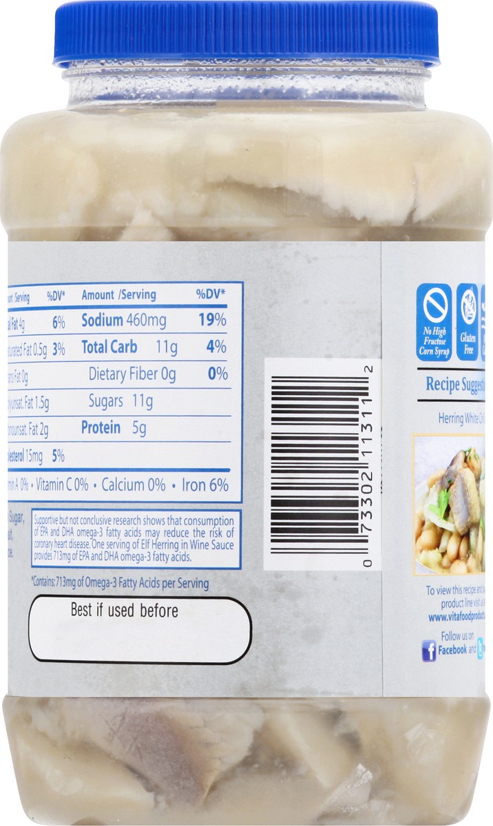 slide 12 of 13, e.l.f. Wild In Wine Sauce Herring Fillets 32 oz, 32 oz