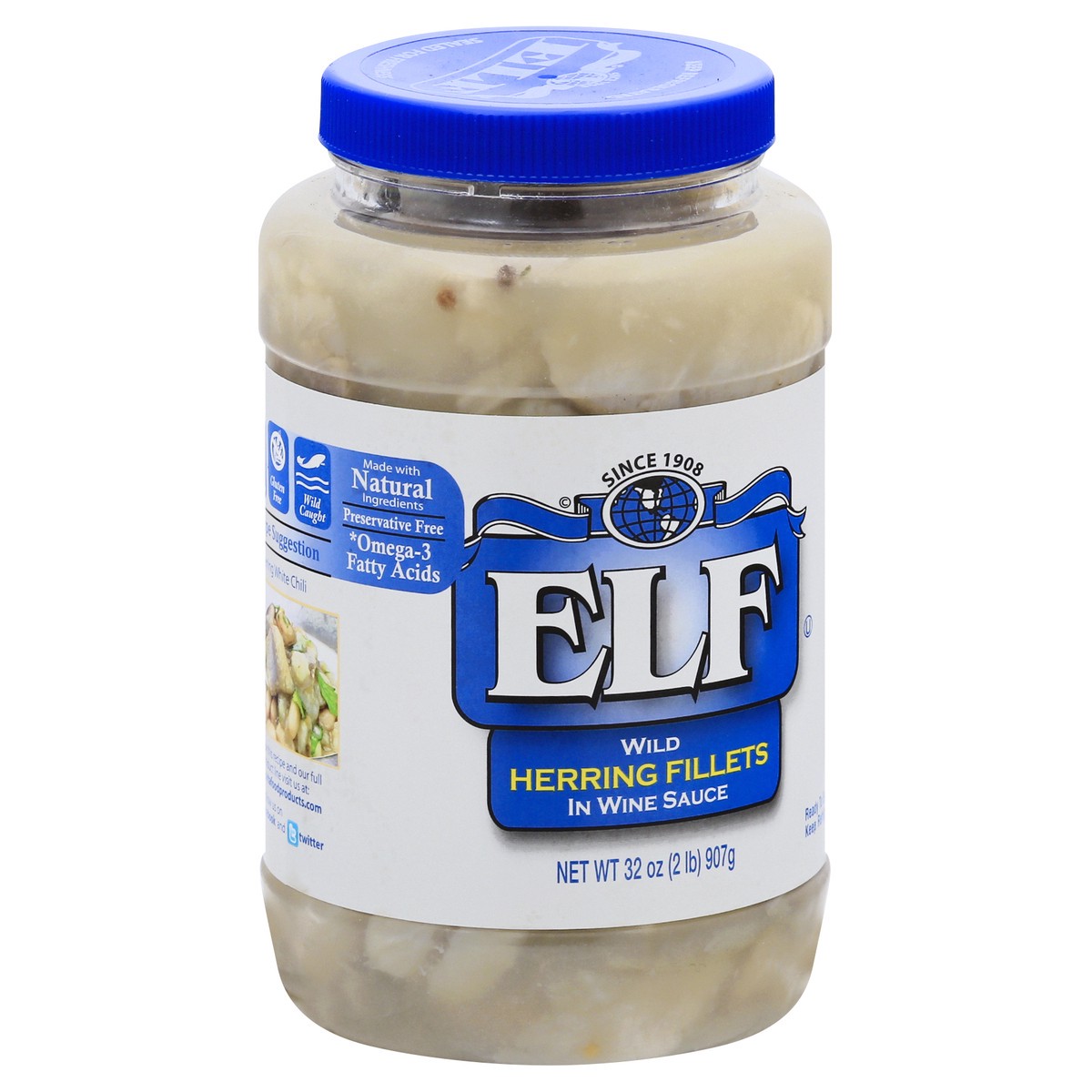 slide 2 of 13, e.l.f. Wild In Wine Sauce Herring Fillets 32 oz, 32 oz