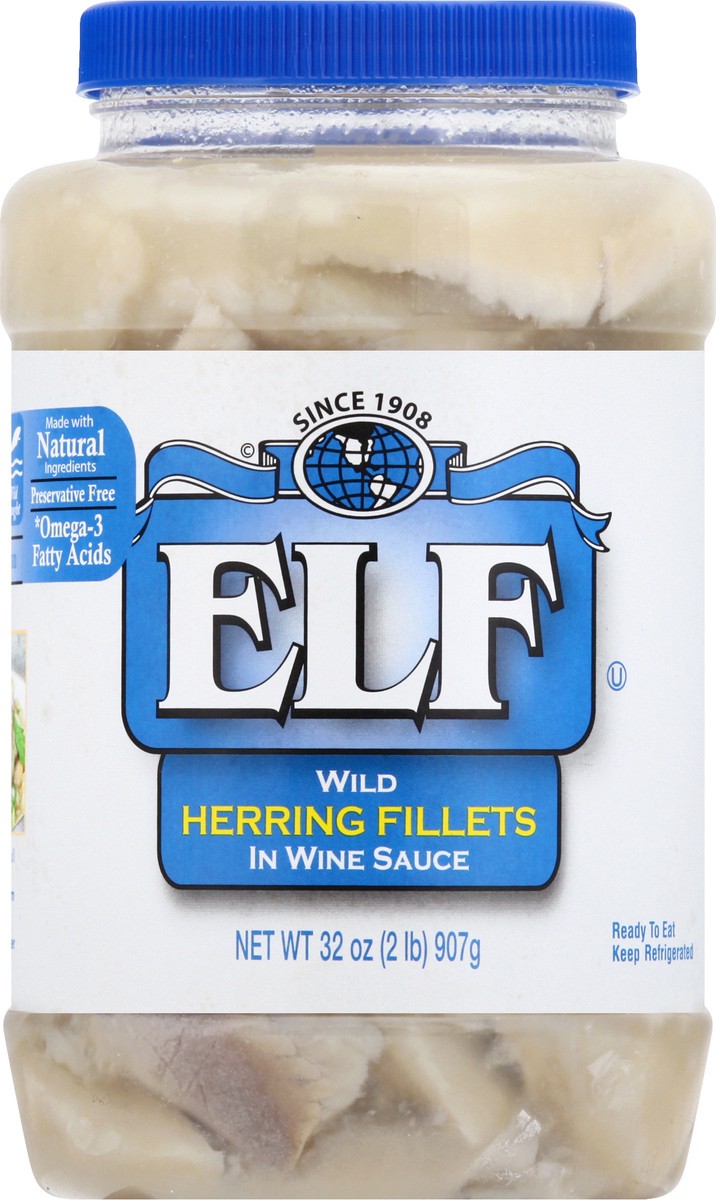 slide 1 of 13, e.l.f. Wild In Wine Sauce Herring Fillets 32 oz, 32 oz