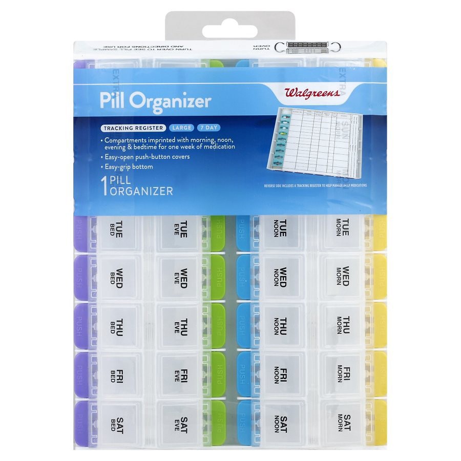 slide 1 of 1, Walgreens Large 7-Day Pill Organizer, 1 ct
